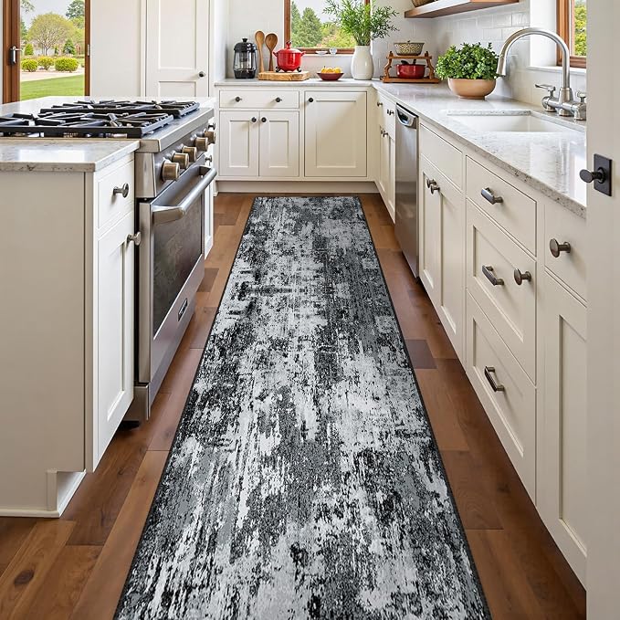 RELEANY Washable Area Rugs 2'x8' Non-Slip Modern Abstract Soft - Image 3