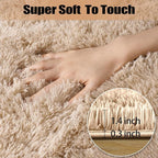 qulint 8x10 Area Rug for Living Room, Fluffy Shag Tan Rug for Bedroom Soft - Image 2