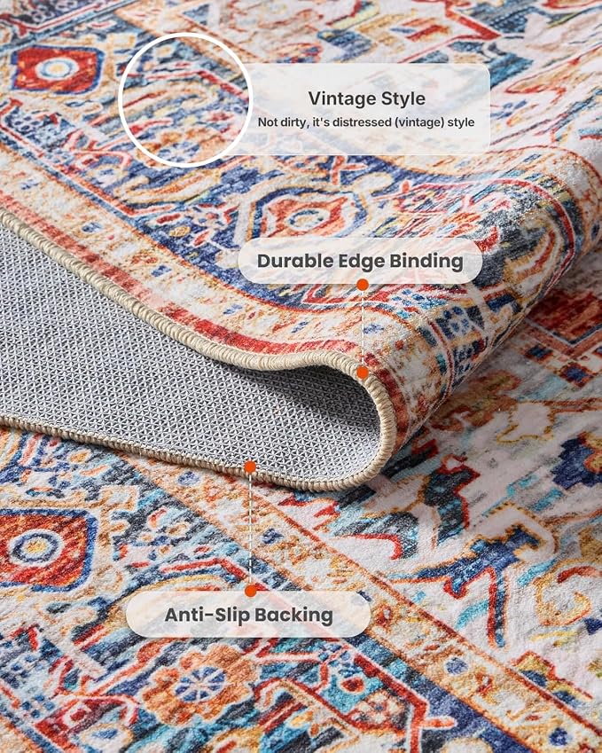 AMADA HOMEFURNISHING 8x10 Washable Area Rug, Low-Profile Large Area Rug - Image 8
