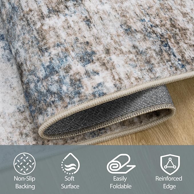 9x12 Area Rugs for Living Room Rug Washable: Abstract Large Rug for Dining Room - Image 4