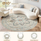 Tortania 10' Round Area Rug Living Room Rugs - Image 8