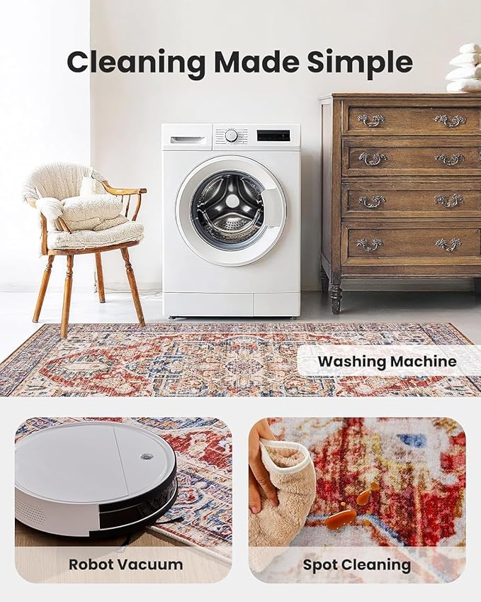 AMADA HOMEFURNISHING 2x6 Washable Runner Rug, Low-Profile Kitchen Rugs - Image 6
