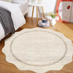 GarveeHome Scalloped Washable Round Rugs, Non-Slip Soft Round Rug 4 ft - Image 4