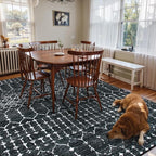 Lahome Moroccan Black 9x12 Rug for Living Room, Washable Non-Slip Ultra-Thin - Image 7