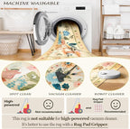 RELEANY Floral 6x9 Area Rugs Washable Print Boho Cute Carpet Non Slip Flower - Image 5