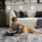 DCX Abstract Area Rug 5x7, Washable Gray Modern Rug - Image 5