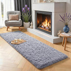 PAGISOFE Grey Runner Rugs for Hallway 2x6 Ft, Super Soft Fluffy Rug Home Decor - Image 3