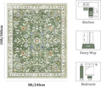 Yamaziot Washable Area Rug 8x10 – Large Non-Slip Boho Floral Living Room Rug - Image 2