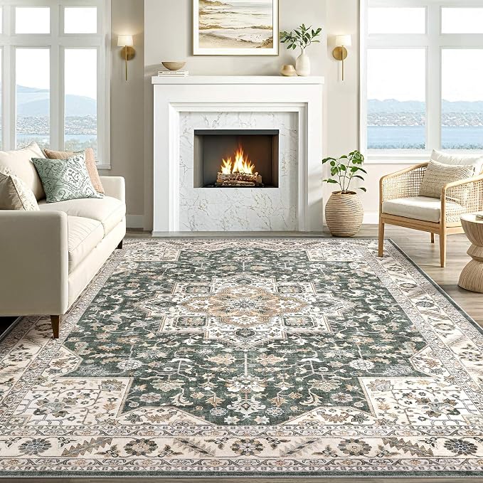 Vintage Living Room Area Rug 7x9 - Image 5