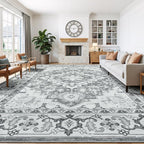Lessymo Area Rugs 10 x 14 for Living Room, Washable Large Area Rugs Boho Faux by Lessymo