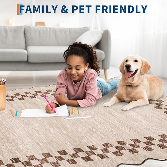 Washable Runner Rug 2x10 Modern Bordered Hallway Runner Rug Non Slip Kitchen - Image 4