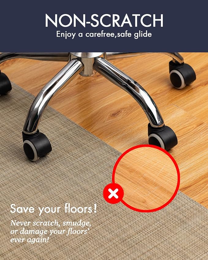 BARoyal Office Chair Mat for Hardwood Floor Under Desk Computer Rolling Chair - Image 2