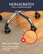 BARoyal Office Chair Mat for Hardwood Floor Under Desk Computer Rolling Chair - Image 2