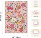 Latte&Fog Floral Entryway Area Rug, 2x3 Washable Pink Rugs - Image 2