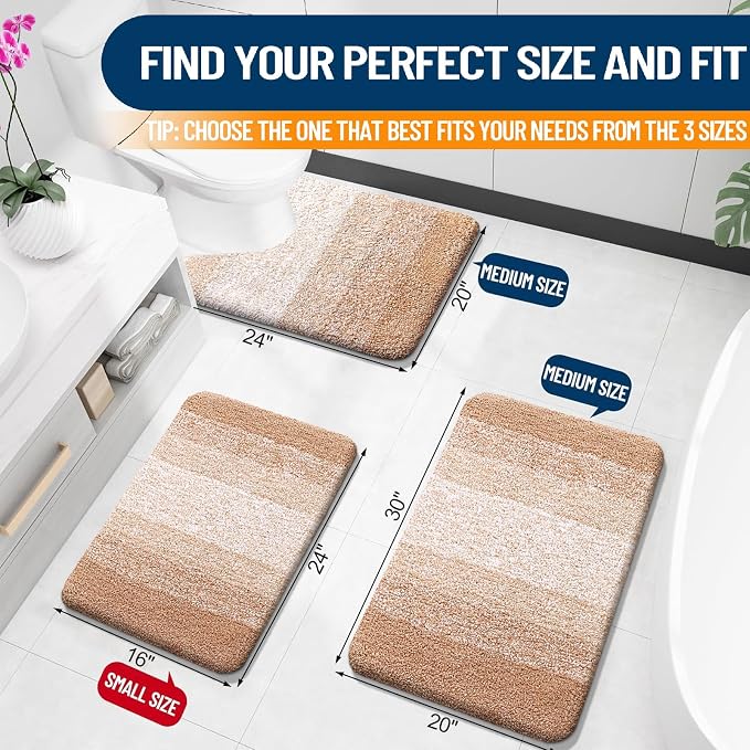 OLANLY Large Bathroom Rugs Mat 40x24, Extra Soft Absorbent Microfiber Bath Rugs - Image 2