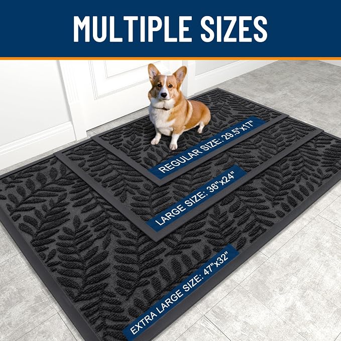 OLANLY Door Mat Indoor Outdoor Entrance, Waterproof All-Weather All-Season - Image 3