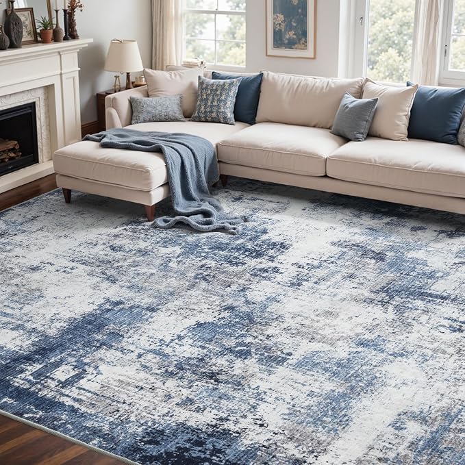 5x7 Ft Area Rugs for Living Room, Soft Non-Slip Washable Rugs Modern Abstract - Image 3