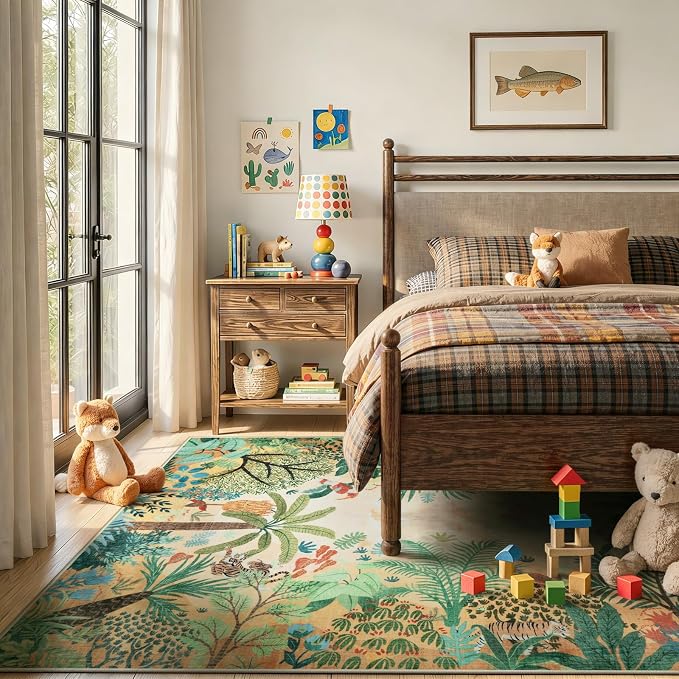 LIVEBOX Washable Jungle Animal Print 6 x 9 Area Rug - Image 7