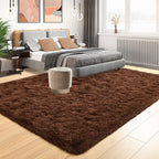 Tepook 8x10 Brown Area Rugs for Living Room Bedroom, Soft Fluffy Plush Shaggy - Image 3