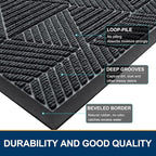 Smiry Front Door Mat Outside Entrance, Heavy Duty Sturdy Natural Rubber Doormat - Image 4