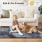HEBE Washable Hallway Runner Rug 2'x 5' Non Slip Kitchen Rugs Runner, Low Pile - Image 6