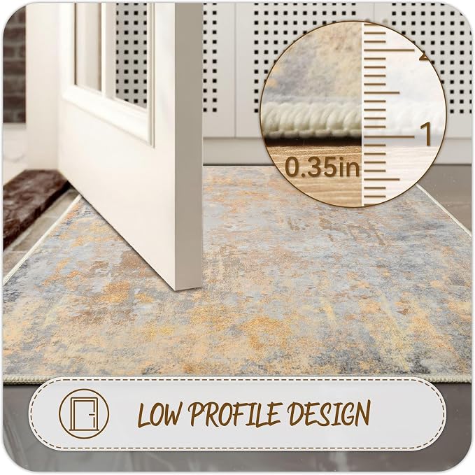 Beige Gold Rug Runners for Hallways Kitchen Non Slip Washable 2x6 Entryway - Image 8