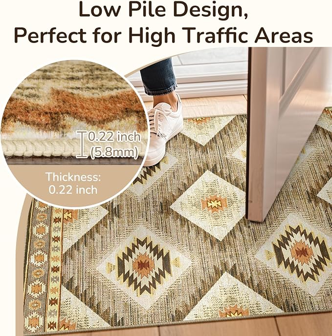 BESTSWEETIE Area Rug 3x5 Machine Washable Non-Slip Low Pile Print Pattern - Image 4