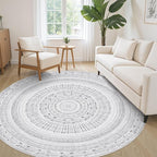 cotiled 6x6 Round Area Rugs Living Room Rug: Washable Boho Rugs - Image 3