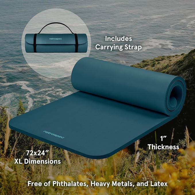 Retrospec Solana Yoga Mat 1" Thick w/Nylon Strap - Image 2