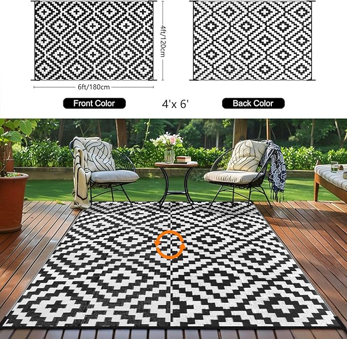 Outdoor Patio Plastic Straw Rug - Image 3
