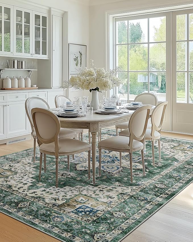AMADA HOMEFURNISHING 6x9 Area Rug, Washable Low-Profile Large Area Rug - Image 3