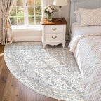 jinchan Zenith Corner Rug 6x6 Area Rug Floral Soft Aesthetic Rug Non-Slip Low - Image 9