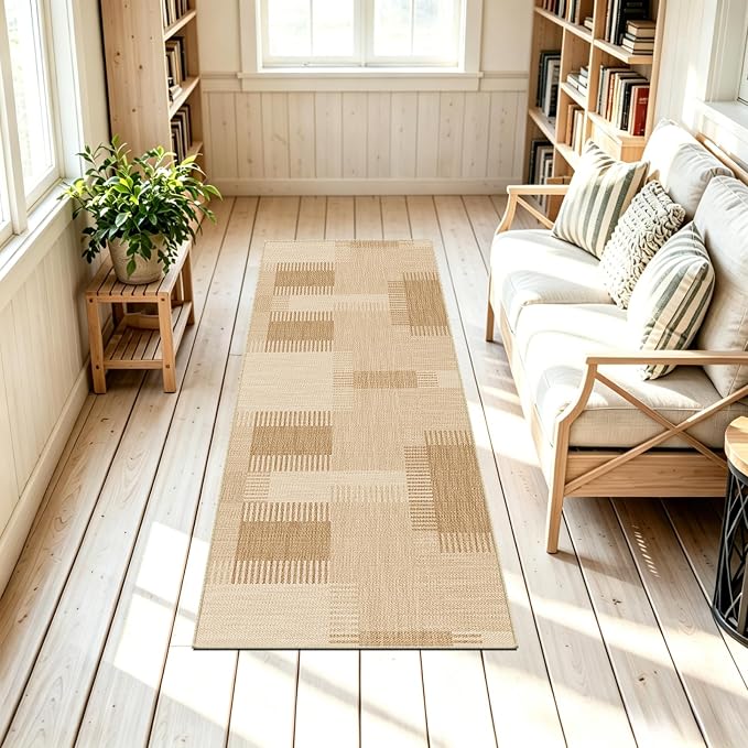 Faux Linen Washable Runner Rug: Water Absorbent Surface Non-Slip Rubber Bottom - Image 9