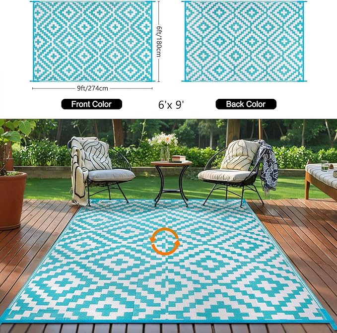 Outdoor Patio Plastic Straw Rug - Image 3