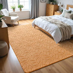Macgace 5x7 Apricot Area Rug, Soft Shag Carpet, Washable Living Room Rugs - Image 2