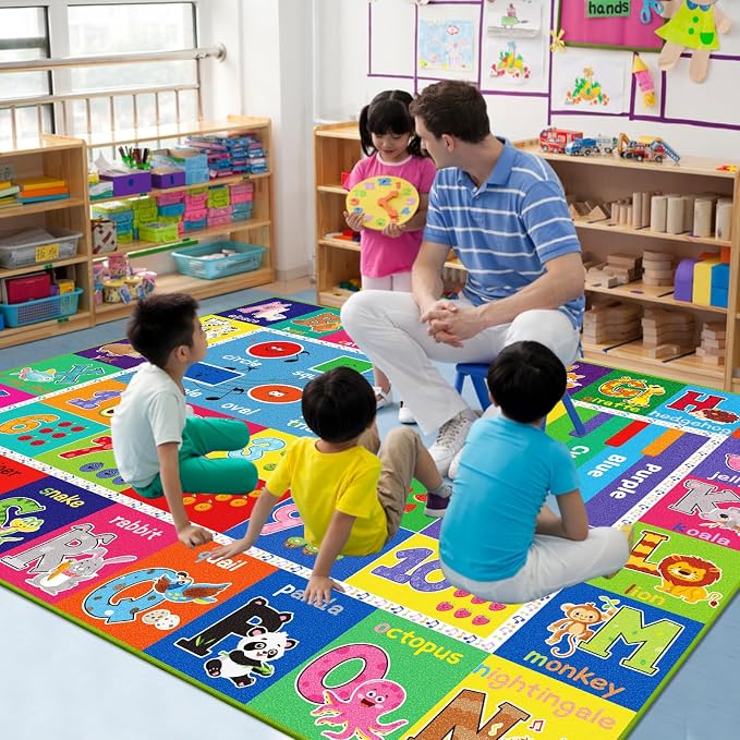 ABC Carpet, Kids Rugs for Playroom, Educational Play Mat for Kids, Preschool - Image 2