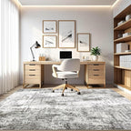 10x12 Area Rug Living Room: Washable Large Abstract Neutral Modern Soft Gray - Image 8