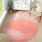 Pink Round Rugs, 4Ft Soft Nursery Rug Non Slip Washable Circle Rug, Modern - Image 7