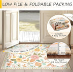 RELEANY Floral 6ft Area Rugs Washable Print Boho Cute Carpet Non Slip Flower - Image 4