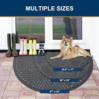 Smiry Half Circle Front Door Mat Outside Entrance, Heavy Duty Sturdy Natural - Image 2