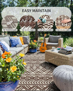 MontVoo-Outdoor Rug Carpet Waterproof 6x9 ft Reversible Patio Rug RV Camping - Image 2