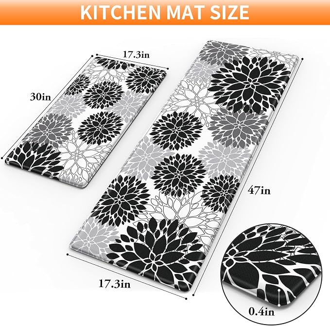 StepLively Kitchen Mats for Floor 2PCS, Anti Fatigue Mats for Kitchen Floor - Image 2