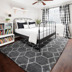 ONASAR 7x9 Area Rugs for Living Room Bedroom, Large Fluffy Grey and White Throw - Image 6