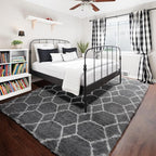 ONASAR Area Rugs for Bedroom Living Room, 4x6 Fluffy Grey and White Floor Rug - Image 6