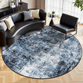 Rugflix Round Area Rugs 8Ft for Living Room, Washable Circle Rug by RugflixAreaRugs