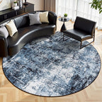 Rugflix Round Area Rugs 8Ft for Living Room, Washable Circle Rug by RugflixAreaRugs