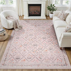 DCX Washable 6x9 Pink Floral Rug - Image 2