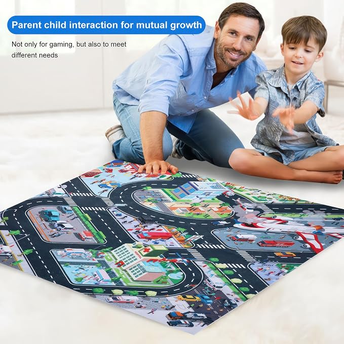 Houkiper Kids Carpet Playmat Rug, Felt Cloth Fire-Themed Game Playmat, Foldable - Image 8