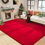Amearea Modern Area Rugs for Bedroom Living Room, 4x6 Feet Red Thickened Memory - Image 5