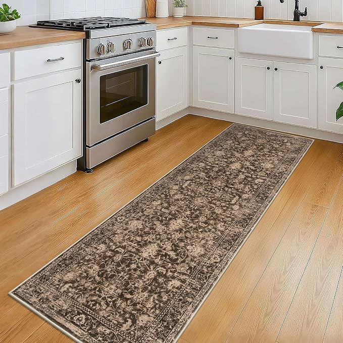 KILOCOCO Hallway Runner 2x6 Rug Runner Washable Kitchen Runners Printed Floral - Image 3